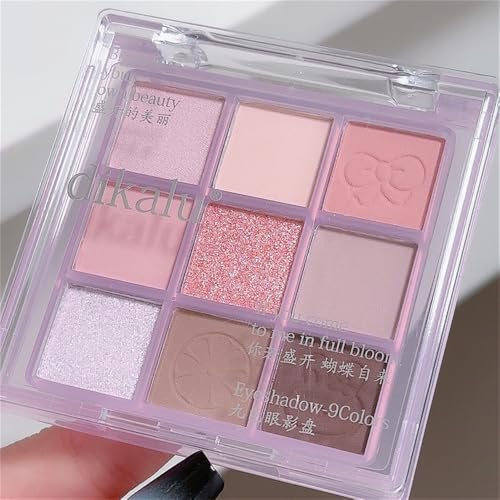 GHFCZOO 9-Color Glitter & Pastel Eyeshadow Palette - Long-Lasting, Creamy,