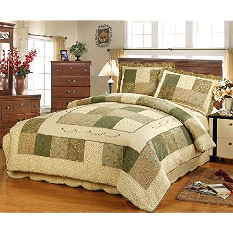 Daloyi Patchwork Sham - Wildflower Green - Full/Queen Cover