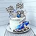 28 PCS Blue Racing Wheel Cake Topper Tyre Cake Decorations for Race Car Theme Birthday Cake Decorations (02)