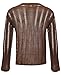 Men’s Sheer Long Sleeve Top Knitted Mesh Shirts Club See Through Sweater Hollow Out Transparent Shirts Top Brown US Size S