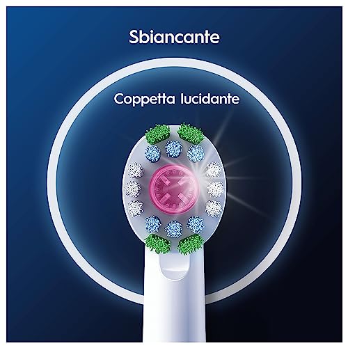 Oral-B 3D White Testine Spazzolino Elettrico, Confezione da 8 Testine di Ricambio per Spazzolino Elettrico Oral B, Sbiancanti, Con Esclusiva Coppetta Lucidante per Rimuovere le Macchie Superficiali - Immagine 4
