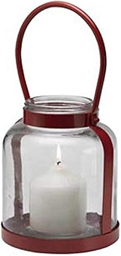 Biedermann & Sons Portavelas para pilar de farol de playa, color rojo