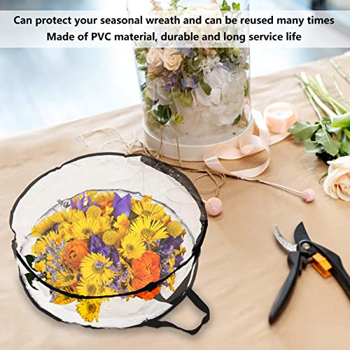 Xpssjmu Christmas Wreath Storage Container Transparent Round Storage Bag Black Edge Pvc Heavy Duty Storage Bag Protect Your Holiday Wreath From Dust(1 Pcs) #TOP7