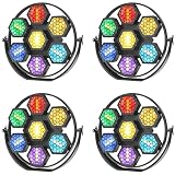 Faretti da palcoscenico COB PAR, 350 W, 4 pezzi, faretti COB retrò con effetti RGB, supporta automatico/attivato dal suono/controllo DMX/luce flash per teatro, spettacoli teatrali, feste e festival