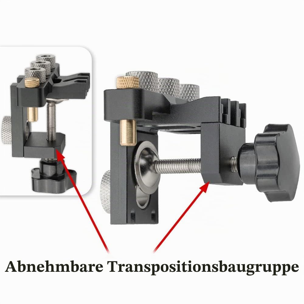 3-in-1 Dübel-Führungsvorrichtung, Locher-Set, Taschenlochvorrichtung, mit Stanzlochdübel, Bohrer-Set für Bett- und Schrankschrauben, verstellbare Holzbearbeitungsbohrer, Locator von 8/10/15 mm Bits