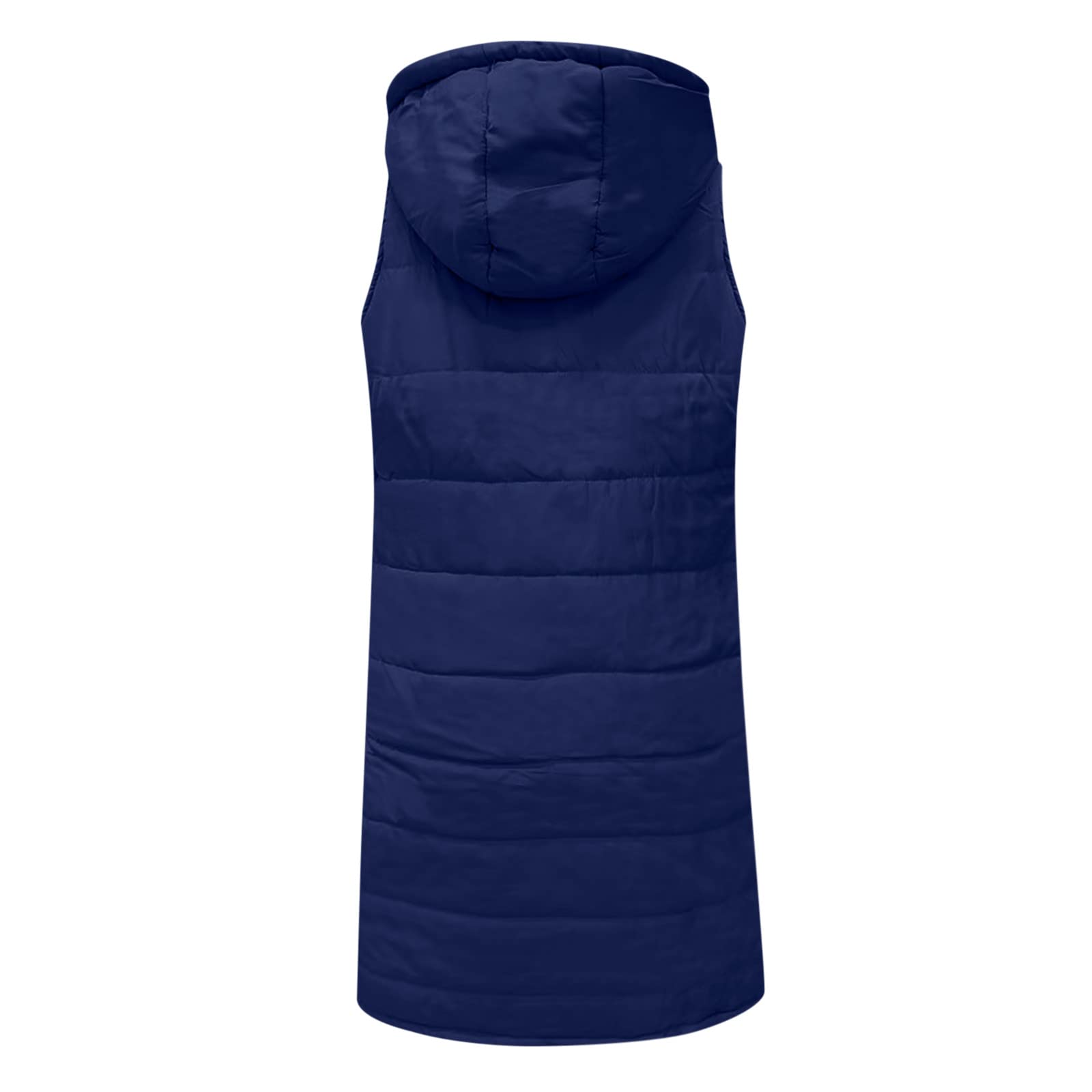 Chaleco largo para mujer - Chaleco acolchado ligero con capucha chaleco delgado chaqueta de invierno chaqueta acolchada sin mangas chaleco con capucha abrigo acolchado portátil a prueba de
