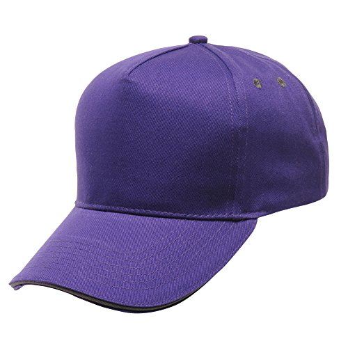 Regatta Men's Amston 5 Panel Cap With Sandwhich Peak Baseball Cap, Purple (Majestic Purple/Seal Grey), One Size (Manufacturer Size:Single Size)