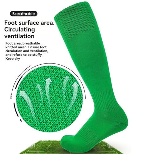 Non-Slip Cushioned Towel Sole Sports Socks | Long Tube, Moisture-Wicking Compression Fit for Soccer, Basketball, Training4