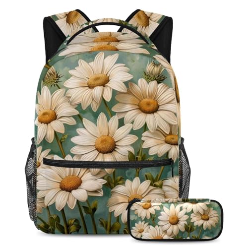 Sac à dos marguerites vintage 2 pièces pour la rentrée scolaire et les sorties de votre ado