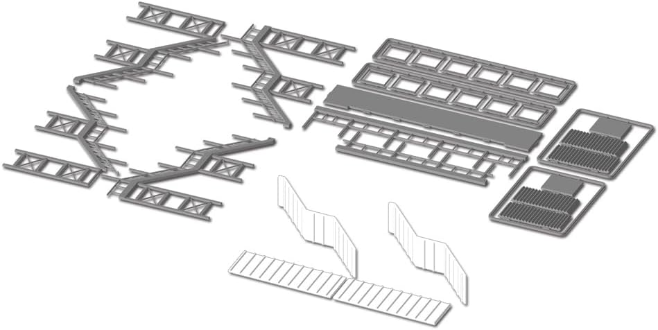 Outland Models Overhead Footbridge Standard w Canopy(2 Stairs) 1:87 HO Scale