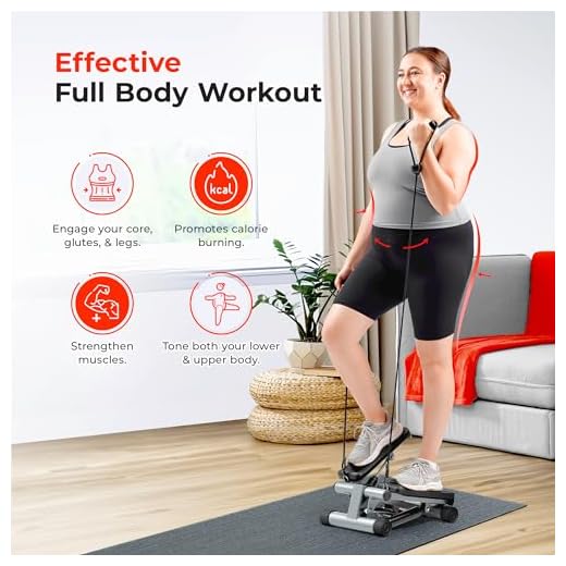 Sunny Health & Fitness Mini Steppers for Exercise at Home, Stair Step Workout Machine with Resistance Bands, Full Body Cardio Equipment with Digital Monitor - No. 012 -S