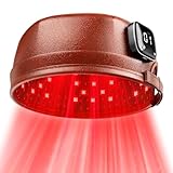 【2波長光ケア】赤色光&赤外光ヘルメット660 nm&850 nm充電可能ケアサポートキャップ、男女兼用、フリーサイズ調節、自宅で使用可能（茶色）