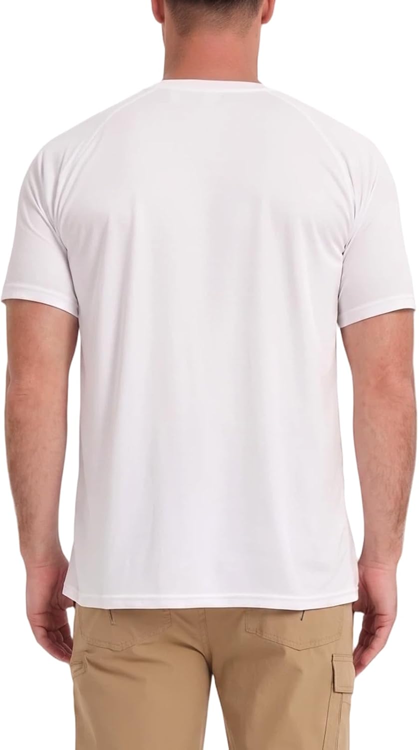 HYCOPROT Men's UPF 50+ Sun Protection Shirts Short Sleeve Rash Guard UV Swim Shirt Quick Dry Lightweight Fishing T-Shirt