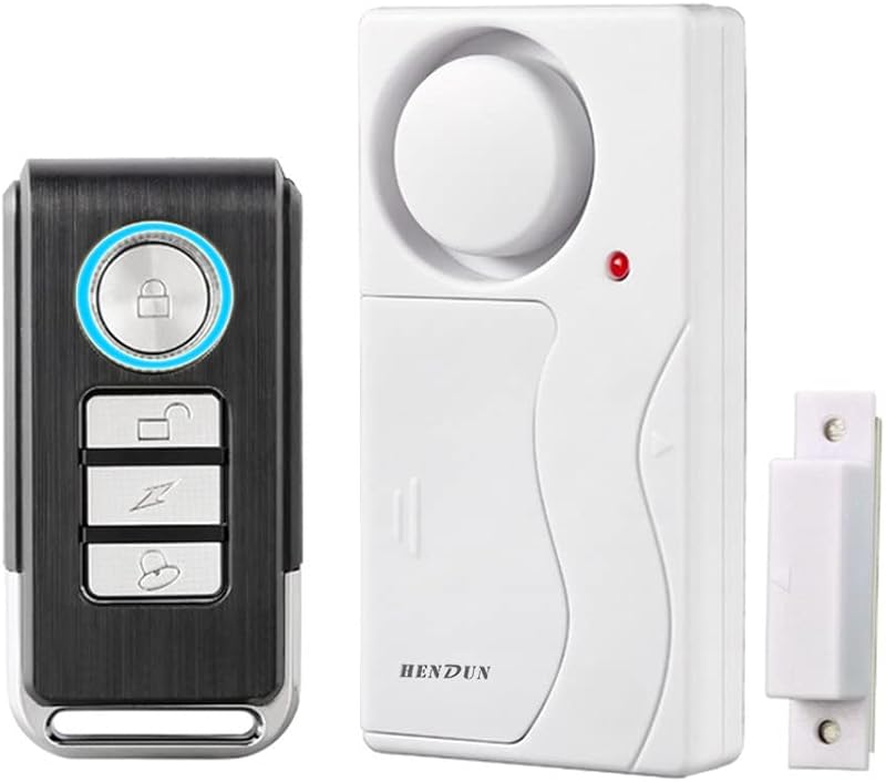 Hendun Alarmas de puerta con control remoto, alarma de ventana para seguridad de niños, 1 paquete | Alarmas De Puerta con Sensor De seguridad Para el hogar, alarmas Para seguridad De pileta, apartamento cuando se abre, Alarma Para Puertas De Casa con autismo Para niños