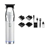 DAXXIN Hair Clippers, Cordless Professional Electric Trimmers Cutting Men Beard and Hair Trimmer USB Stainless Steel(Silver)