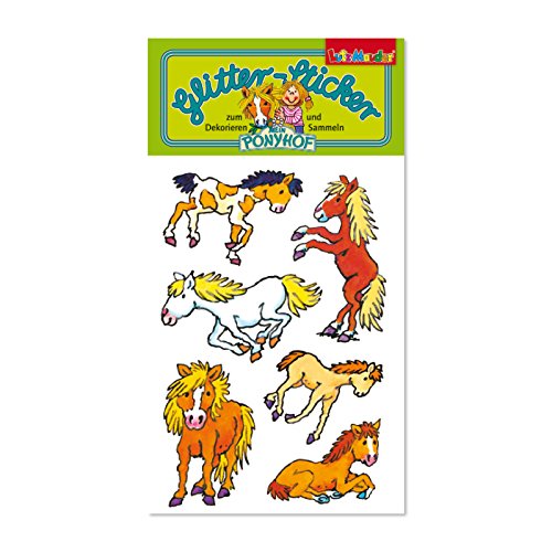 6-teiliges Glitzer-Sticker-Set 'Pferde & Ponyhof' Vom Mauder Verlag – Glitzer-Aufkleber Für Mädchen, Kindergeburtstag & Dekoration