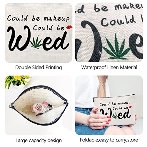 Mothers Day Cool Gifts for Sister Friends Female, Makeup Bag Gifts for Women, Waterproof Linen Zipper Small Cosmetic Pouch Birthday Thanksgiving Christmas Gifts3