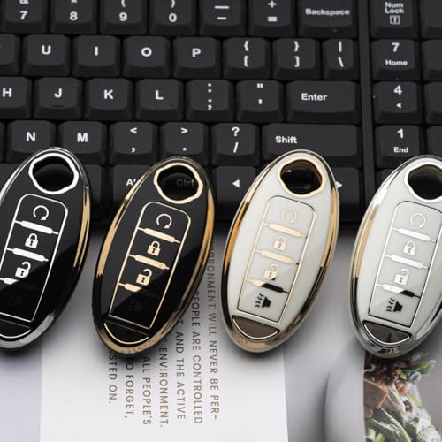Image of Key Fob Cover Fit for Nissan Altima Rogue Sentra Pathfinder Frontier Maxima Titan Armada Versa Smart Key