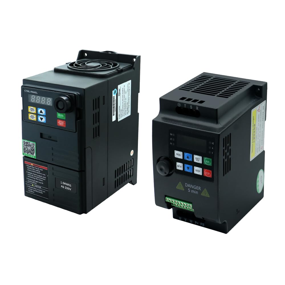 CNC motore principale 1,5 KW 2200 W 220 V 400 Hz 24000 rpm, mandrino quadrato raffreddato ad aria, dotato di VFD 1,5 KW 220 V + chiave ER11 + 7 pezzi di pinze ER11 (1-7 mm)