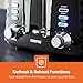 Geepas 4 Slice Bread Toaster with 7 Level Browning Control | Removable Crumb Tray, Defrost, Reheat & Cancel Function, Cord Storage | 2 Year Warranty, Textured Design, 1750W, Black & Silver