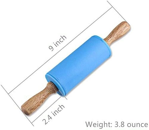 Miniatura 5 de Rodillo de mango de madera pequeño para niños - Rodillo de silicona antiadherente para Reposteria y Masa