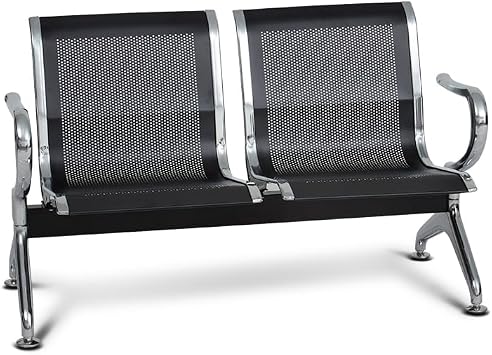 Waiting Room Chairs,Waiting Room Reception Bench,Office Bench,Reception Chairs,Airport Bank Meeting Room and Other Guest Reception Chairs 2-Seats ,Black