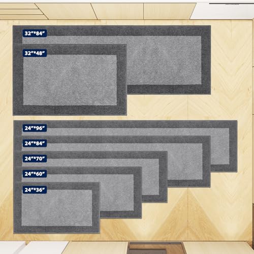 Image of Machine Washable (24 inch x 36 inch+ 24 inch x 60 inch') Kitchen Rugs Set of 2, Non Slip Kitchen Mats for Floor, Absorbent Entrance Runner Rugs for Bedroom, Hallway, Bathroom, Door (Roll Packing)