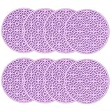 Dessous de verre en silicone : lot de 8 patins antidérapants de 10 cm avec rainure florale qui absorbent les gouttes et la condensation pour garder votre table basse de cuisine sèche et protégée