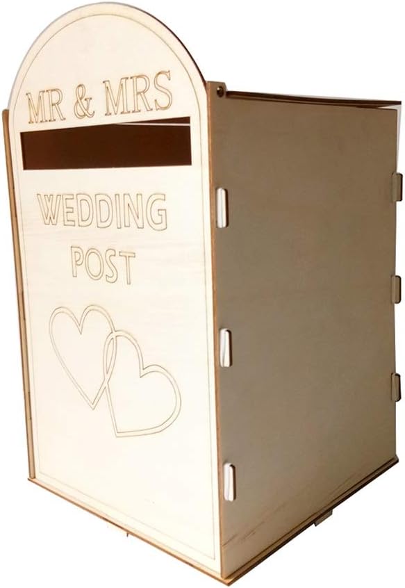 Wooden Post Box Rustic Mailbox Gift Card Holder Craft Ornaments Wedding Supplies