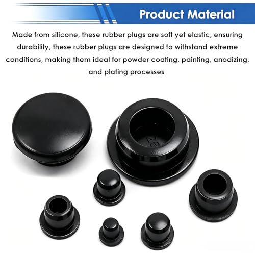 Image of smseace 90Pcs Rubber Plugs 9-Sizes 1 inch 7 /8 inch 3 /4 inch 5 /8 inch 1 /2 inch 3 /8 inch 5 /16 inch 1 /4 inch 1 /5 inch Assorted Sizes Silicone Stoppers Rubber Plugs for Holes Used for Tube,Bathtub,Kitchen and Outdoor Equipment