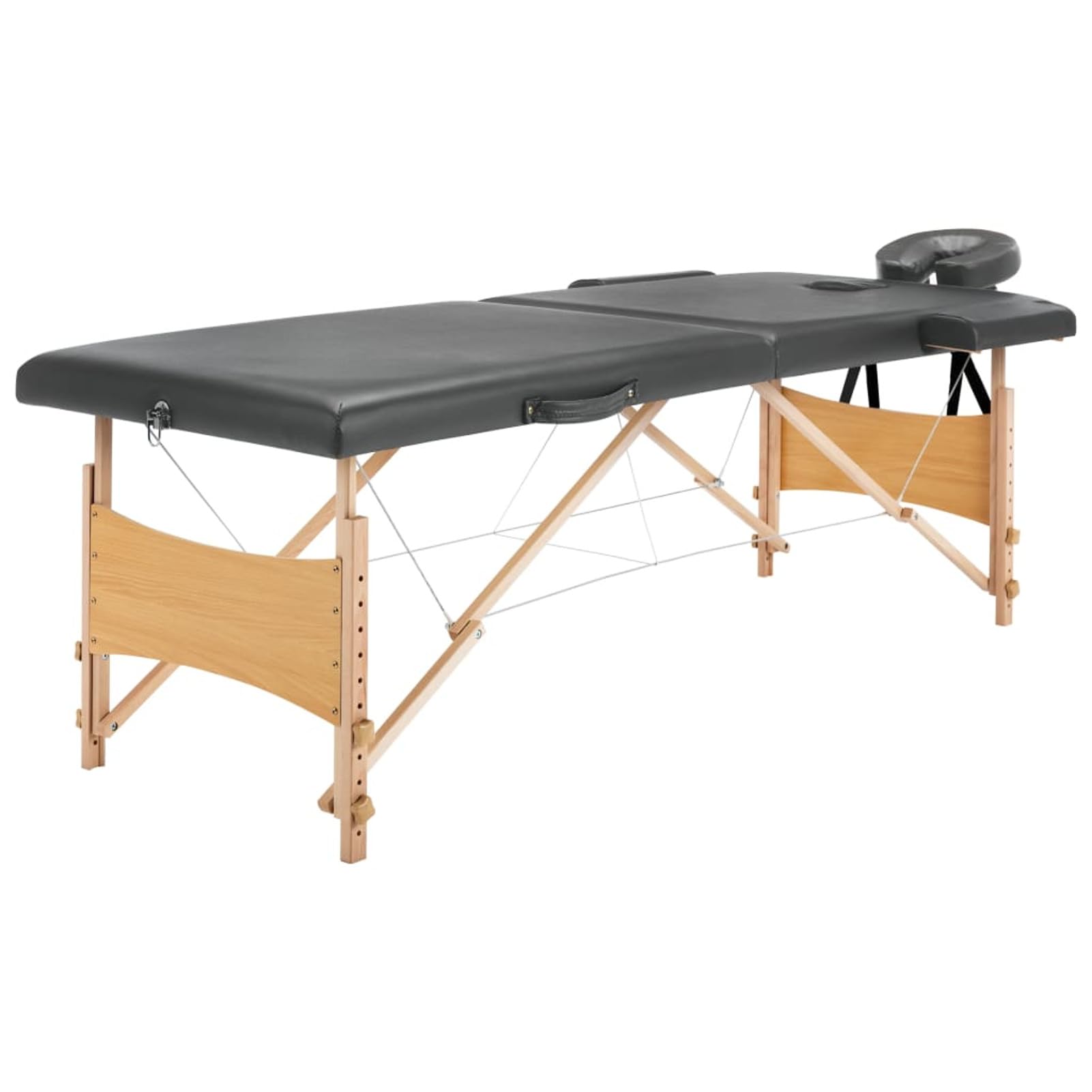 ZEYUAN Lettino da Massaggio 2 Zone Telaio in Legno Antracite 186x68cm,Salute e Bellezza,Cura della Persona,Massaggi e Relax,Lettini da massaggio-110171