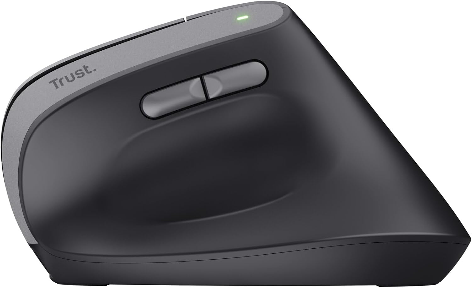 Trust Yuno Ratón Vertical Inalámbrico, Ratón Ergonómico Recargable 2.4GHz, Reducir la Tensión en Brazos y Muñecas, 800-2400 dpi, 70% Plástico Reciclado, PC Portátil Mac – Negro 15
