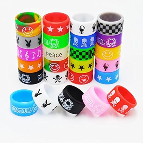 Silicone Bands - CENGLORY 10 Pieces Silicone Anti Skid Rings Rubber Bands -18mm Silicone Bands Cover