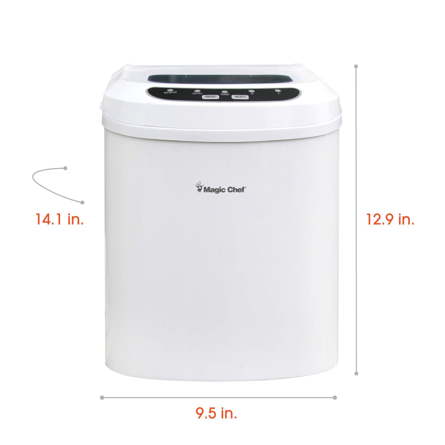 Magic Chef Mcim22w Ice Maker, 27 Lb., White on Fridge.com - View 3