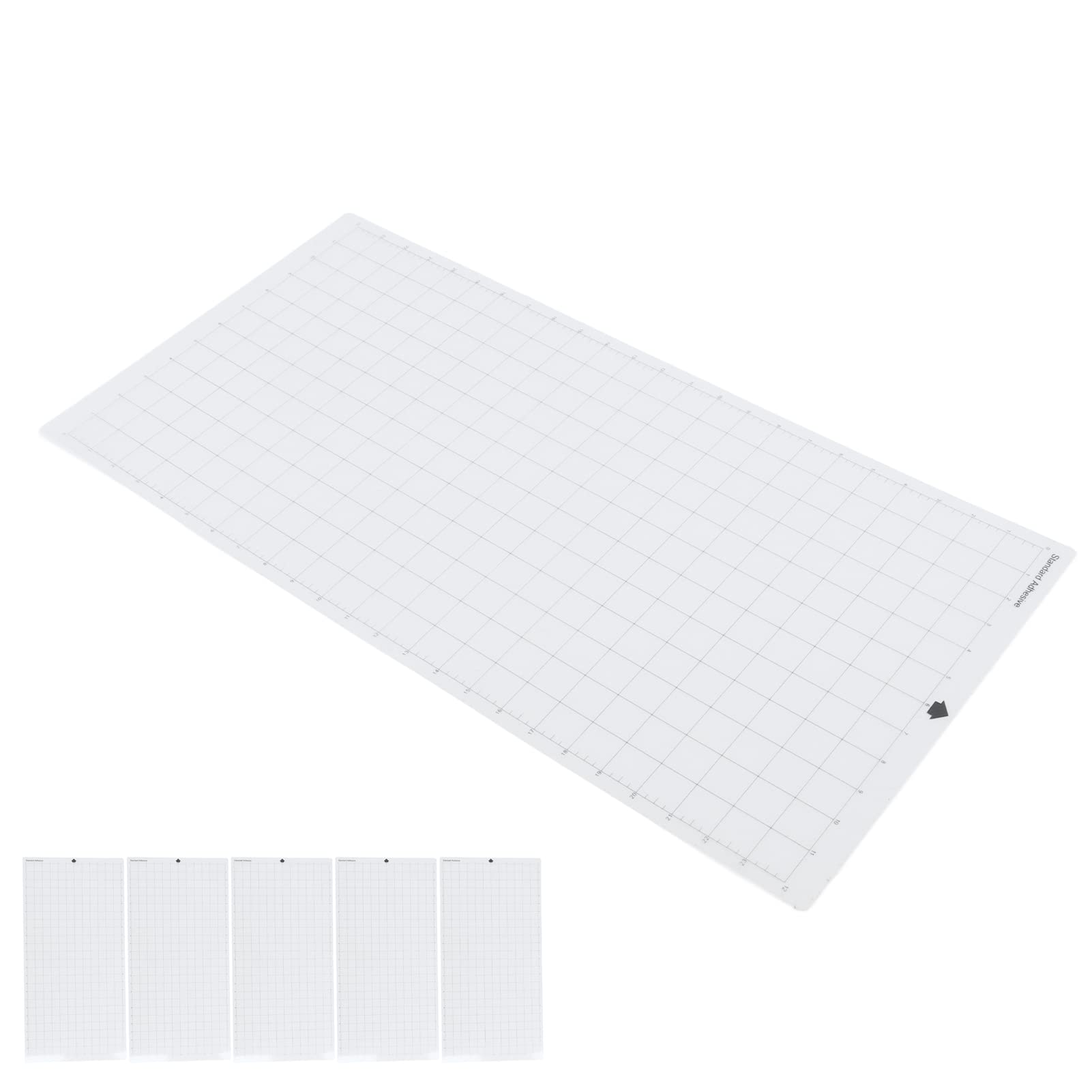 5 pezzi Tappetino da taglio in PVC trasparente con linee a griglia, tappetino da taglio autoadesivo antiscivolo per carta da costruzione, carta kraft e progetti di artigianato