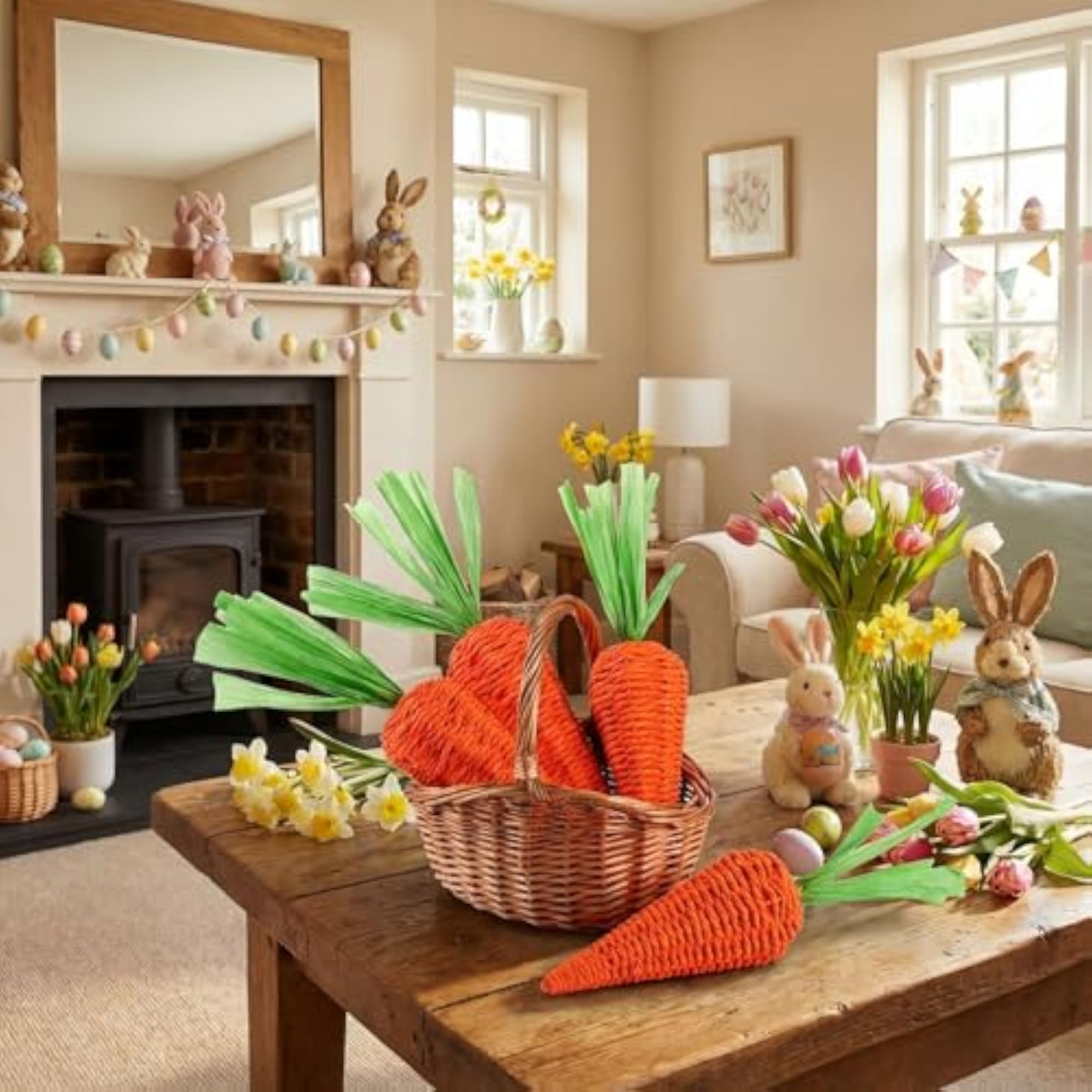 4 Pcs Large Easter Artificial Carrots Decorations
