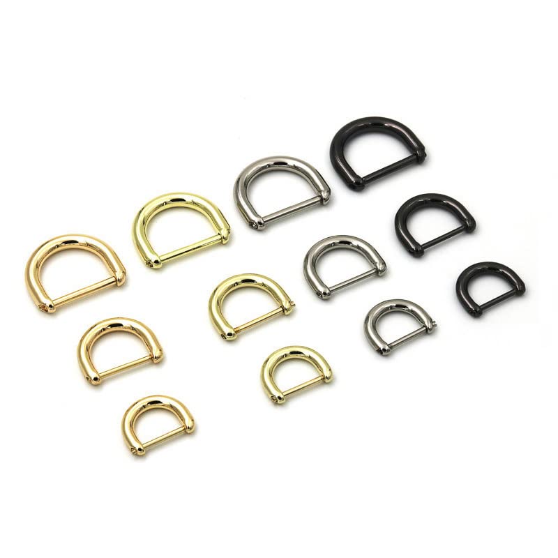 Fibbie ad anello in metallo, 5/10 pezzi ID13/16/20/25mm Borse con fibbia ad anello in metallo D Anello Vite Sostituisci gancio for appendere Decorazioni for bagagli fai da te Fibbie Parti hardware-10