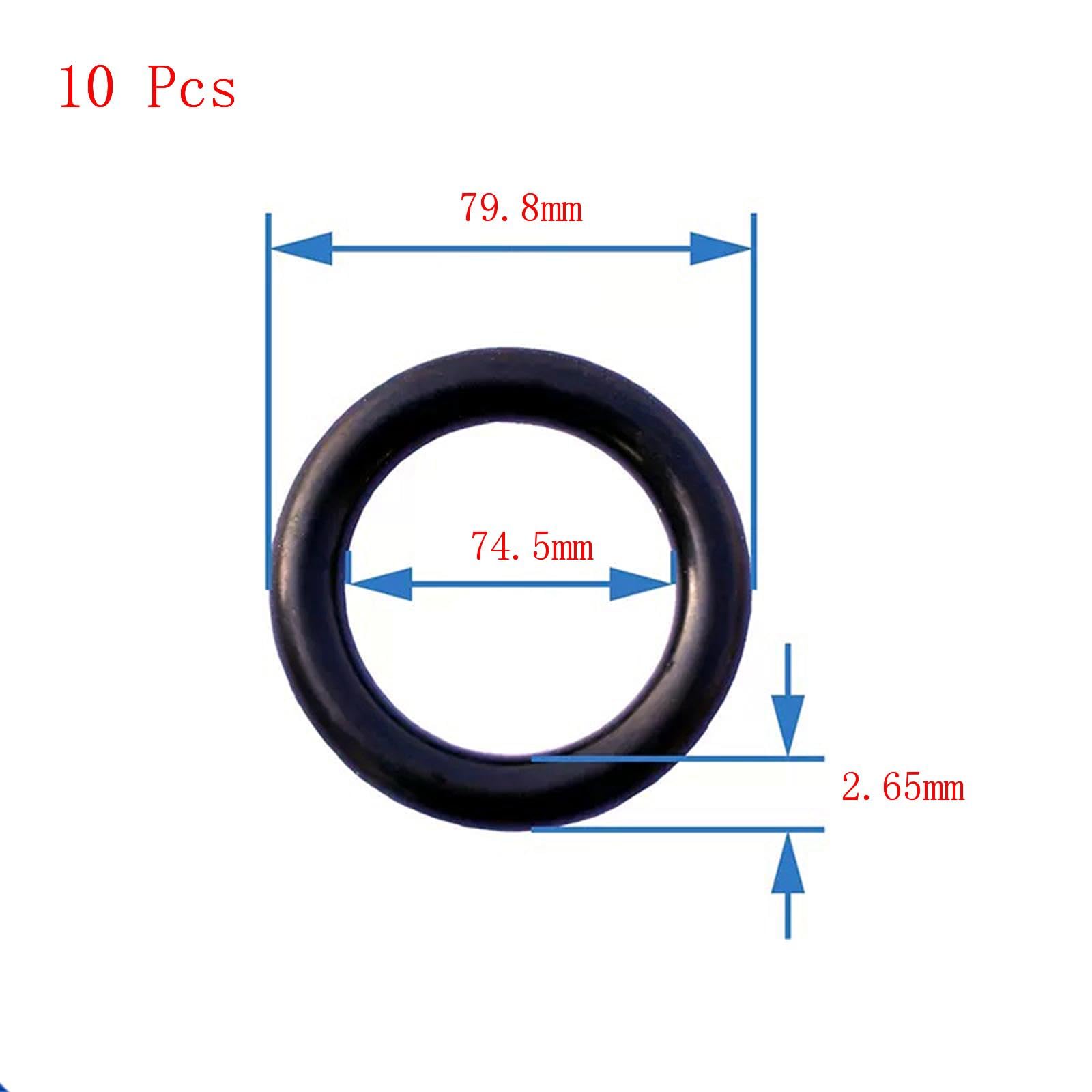 Equipo del Anillo o, 10 Juntas tóricas de Caucho nitrilo, 85 mm x 90,3 2,65, diámetro Exterior, Interior, Ancho, Color Negro(74.5mm x 79.8mm x 2.65mm)