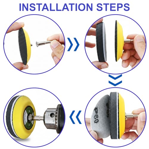 137Pcs 3 Inch Sanding Disc Polishing Kit, Headlight Restoration Kit, 60-10000 Grit Wet Dry Hook & Loop Sandpapers, Wool Sponge Polishing Pads for Drill Rotary Tools Car Wood Metal Resin Glass