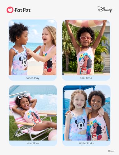 Image of Disney Stitch Frozen Marvel Minnie Mouse Girls Swimsuits Ruffle One Piece Bathing Suits UPF 50 Swimwear Quick Dry Size 2-13Y