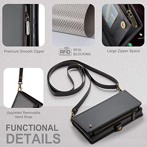 Asapdos Galaxy Note 20 Ultra Case Wallet,Retro Pu Leather Strap Wristlet Flip Case With Magnetic Closure,[Rfid Blocking] Card Holder And Kickstand For Men Women Black #TOP3