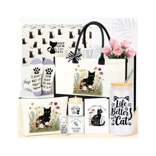 Black Cat Lover Themed Gifts for Women Gifts for Cat Lovers Women Set of 7