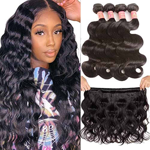 10A Brazilian Virgin Body Wave Human Hair Weave 4 Bundles Deal Brazilian Body Wave Hair Weft Extensions Natural Color 14 16 18 20 Inch