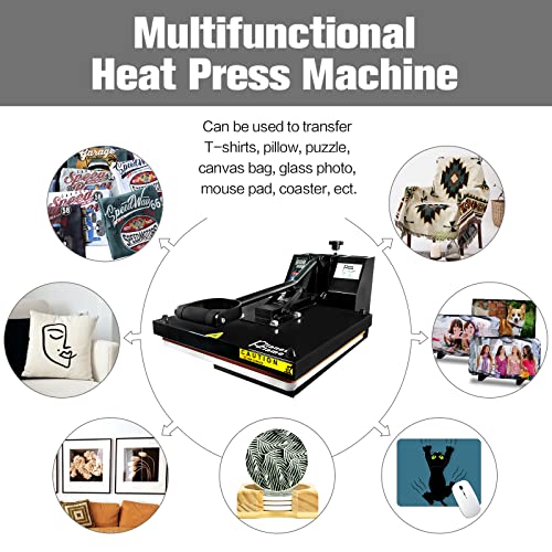 Planetflame Heat Press 15X15 Inch Industrial Quality Sublimation Heat Transfer Press Digital Clamshell Heat Press Machine For T-Shirts Print #TOP5