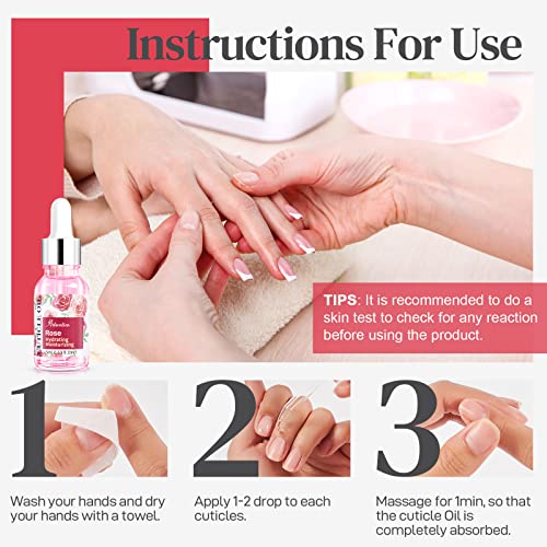 Asteration Cuticle Oil For Nails 0.53 Oz - Contains Jojoba Cutical Essence Vitamin E & B, Moisturizes And Strengthens Nails And Cuticles, Heals Dry Cracked Cuticles, Paraben Free, Rose Scent #TOP5