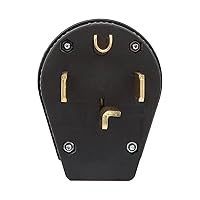 Vista 2 de Nema 14-30P 30 Amp 125/250 V enchufe de ángulo de 3 polos, 3 cables de conexión a tierra enchufe de hoja recta para secadora y rangos