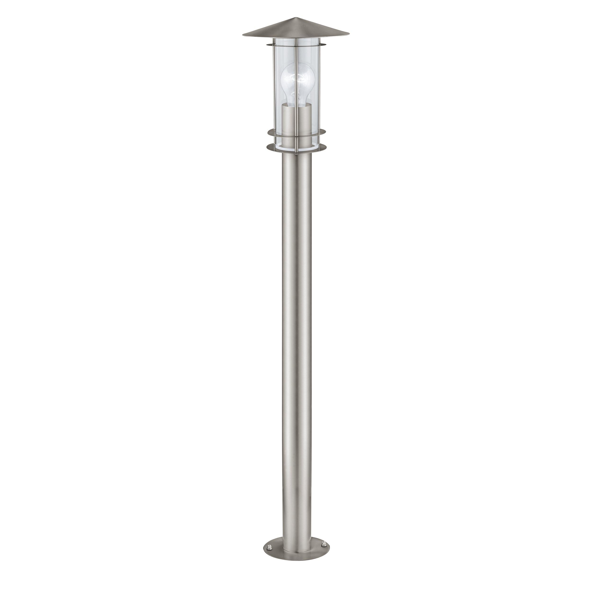 EGLO Außen-Wegelampe Lisio, 1 flammige Außenleuchte | Edelstahl Gehlicht silber, Glas transparent, E27 Fassung, IP44