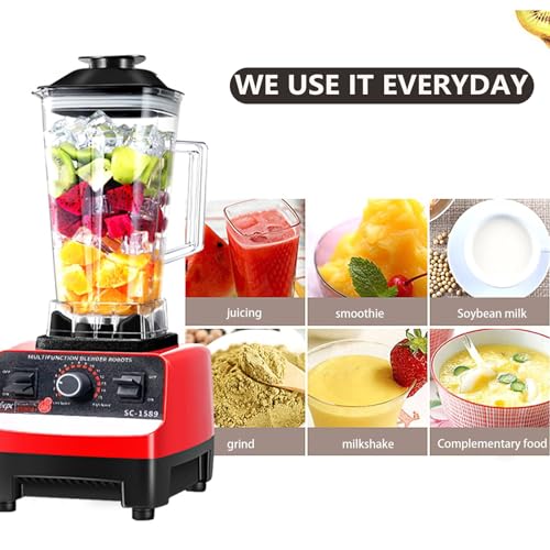 15-Speed Power Blender with 6 Blades for Milkshakes and Smoothies - 4500W Professional Countertop Blender with 70oz Container and 2 BPA-Free Cups - Image 4