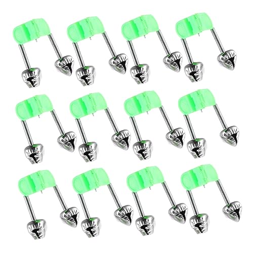 Sosoport Fishing Rod Bell Alarm 100 Pcs Fishing Alert Bells for Catching Fish Durable Plastic Metal Construction