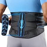 AGPTEK Ceinture Lombaire, Ceinture de Soutien Dorsal Respirant avec Coussin 3D Ergonomique, Soulage les Douleurs Lombaires, Ceinture à Double Sangle Réglable pour Sport, Musculation, Homme/Femme, XL